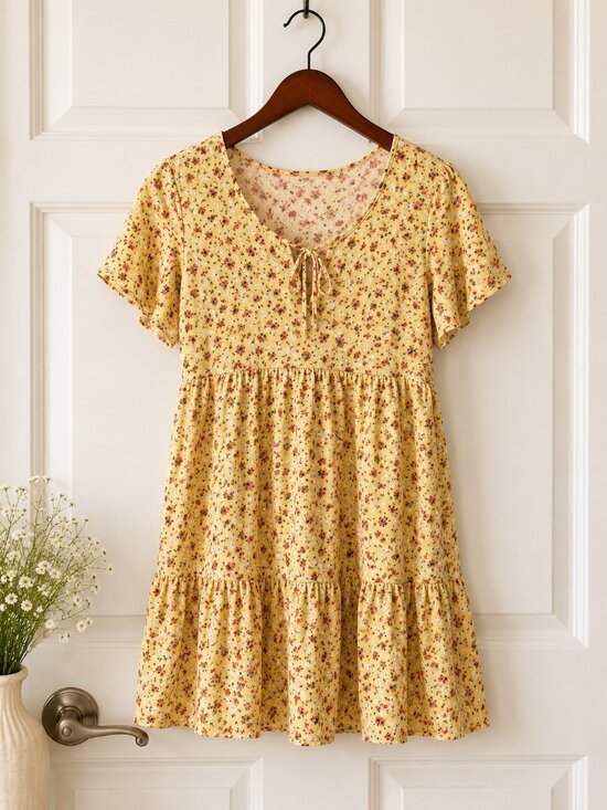 lovefire Dresses & Skirts - Cottagecore Babydoll Prairie Ditsy Floral Boho Romantic Soft Girl Mini Dress